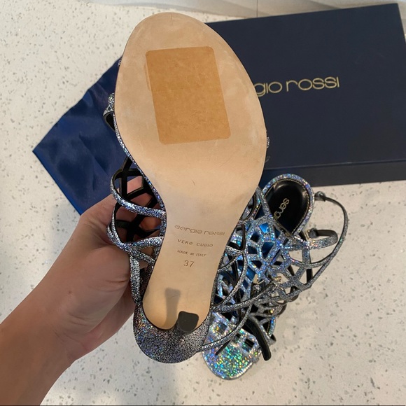 New Sergio Rossi silver puzzle sandals - Picture 13 of 15